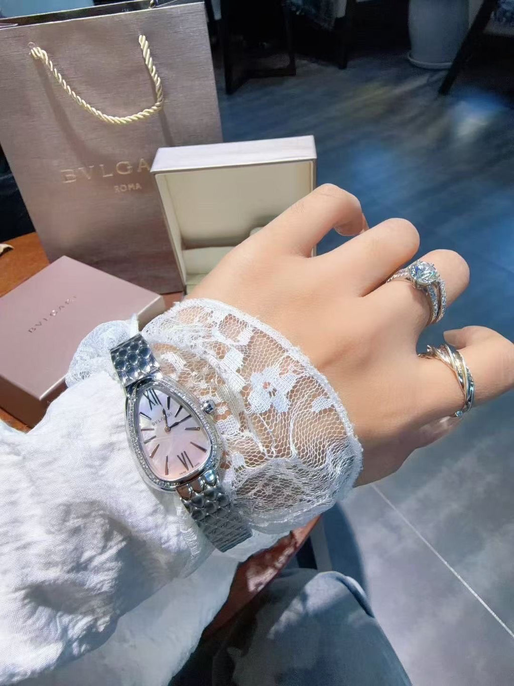 Bvlgari Pale Pink Dial Bracelet Watch — model